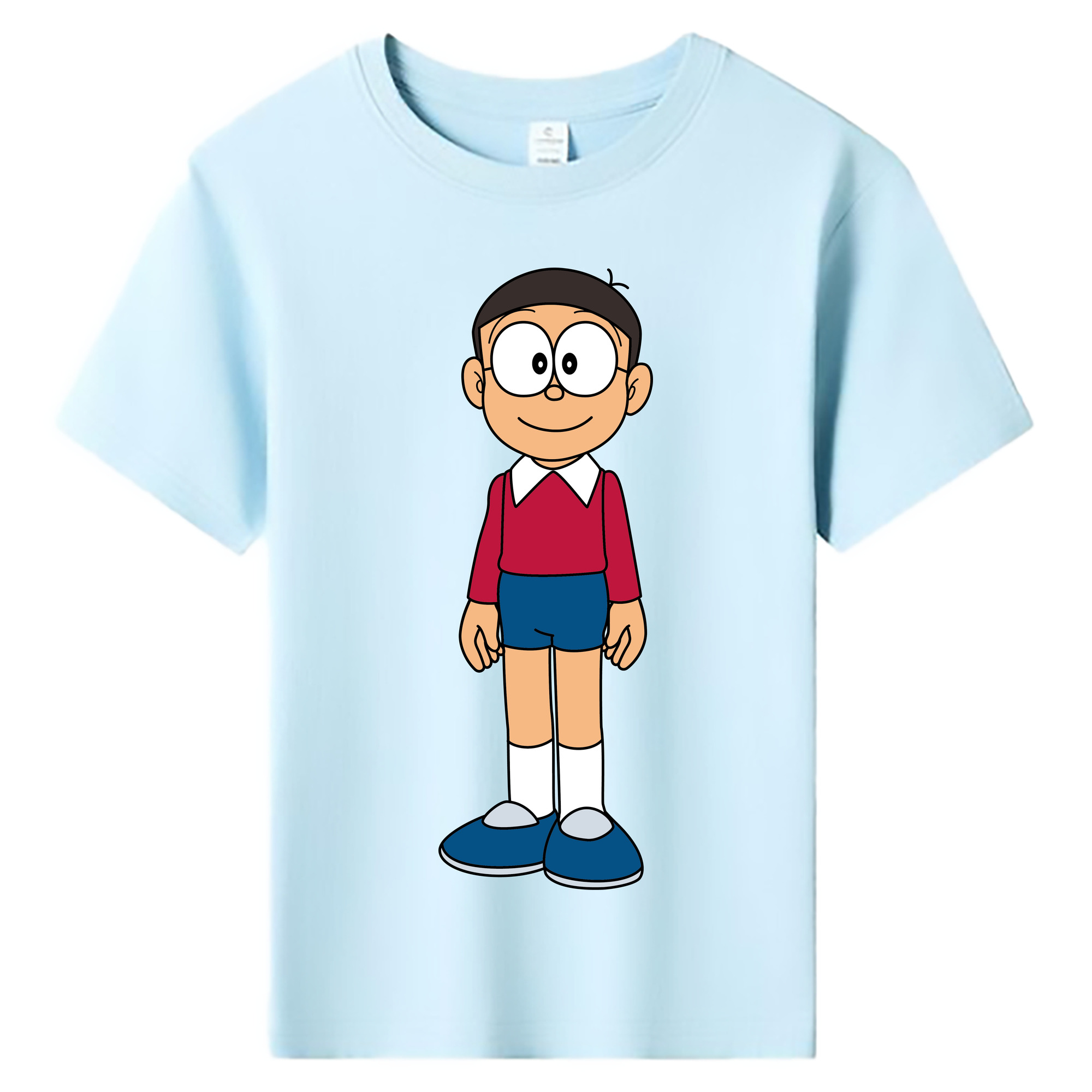 （画像用） ドラえもん 野比 のび太 Doraemon Nobita Nobi 綿100％キッズTシャツ（フロントプリント）